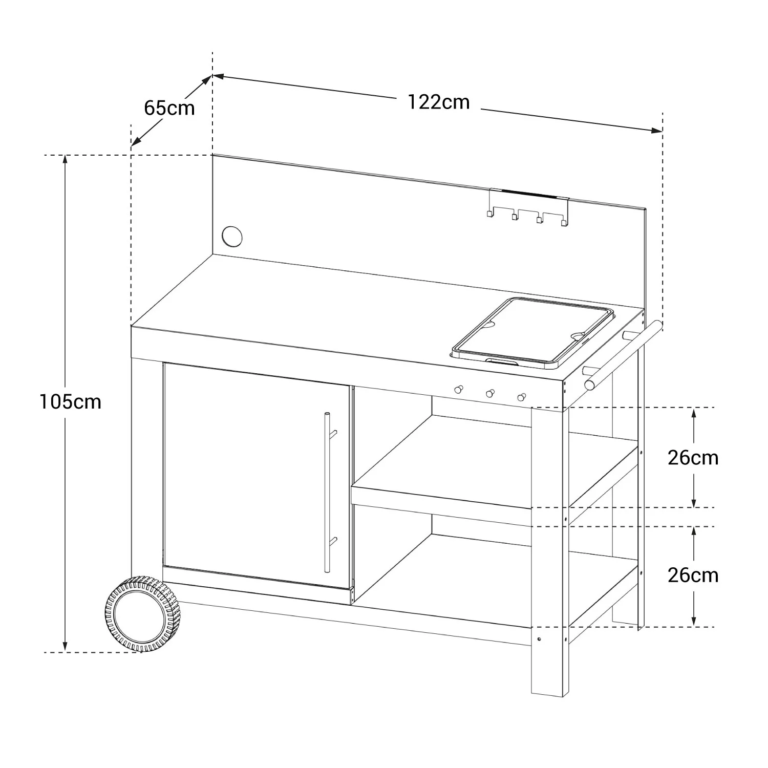 Trolley for NOVA XL Cook'in Garden plancha - Image 4