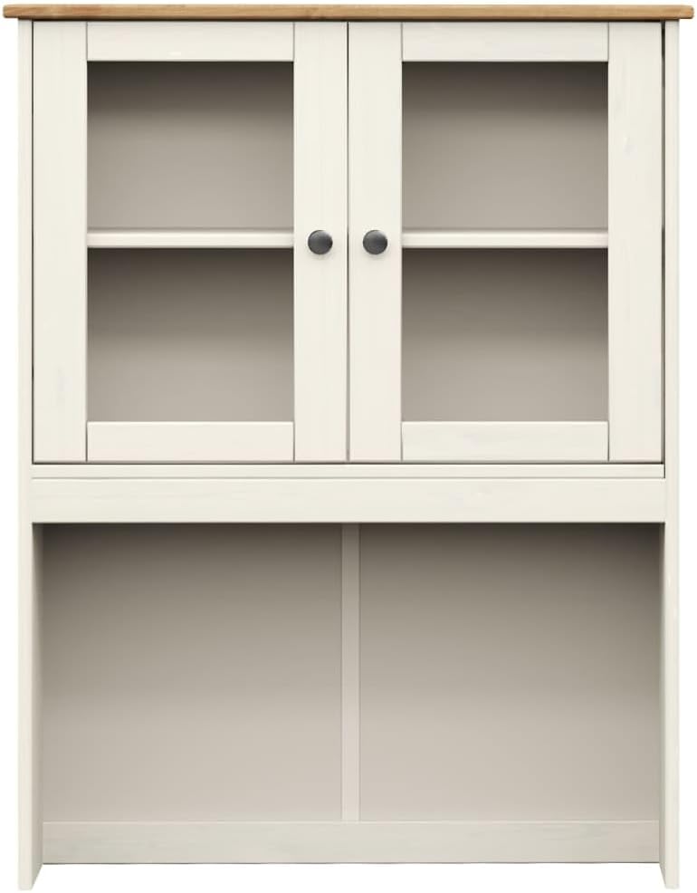 vidaXL Vigo Dresser Top White 78x30x100 cm Solid Pine Wood, Dresser Top Shelf, Kitchen Dresser Top, Kitchen Storage - Image 5