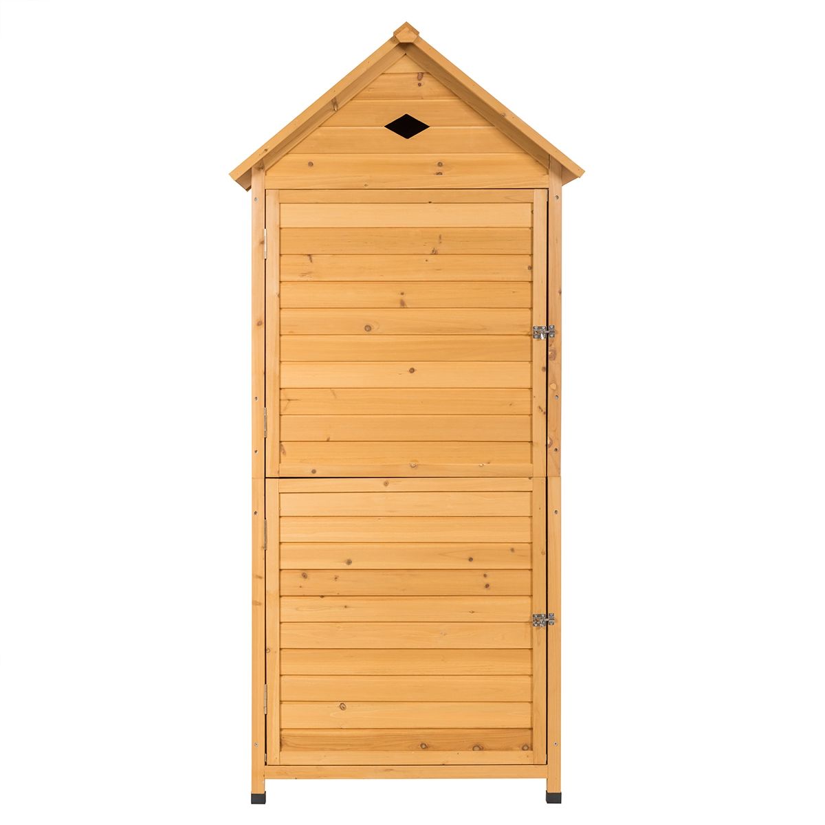 Outdoor Garden Shed with 5 Shelves Lockable Cabin in Fir Wood with Galvanized Sheet Metal Roof - - Image 3