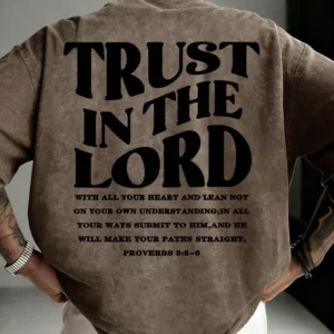 Zrgoth Men's Casual Versatile Simple Faith & Inspirational Graphic Print Short Sleeve T-Shirt