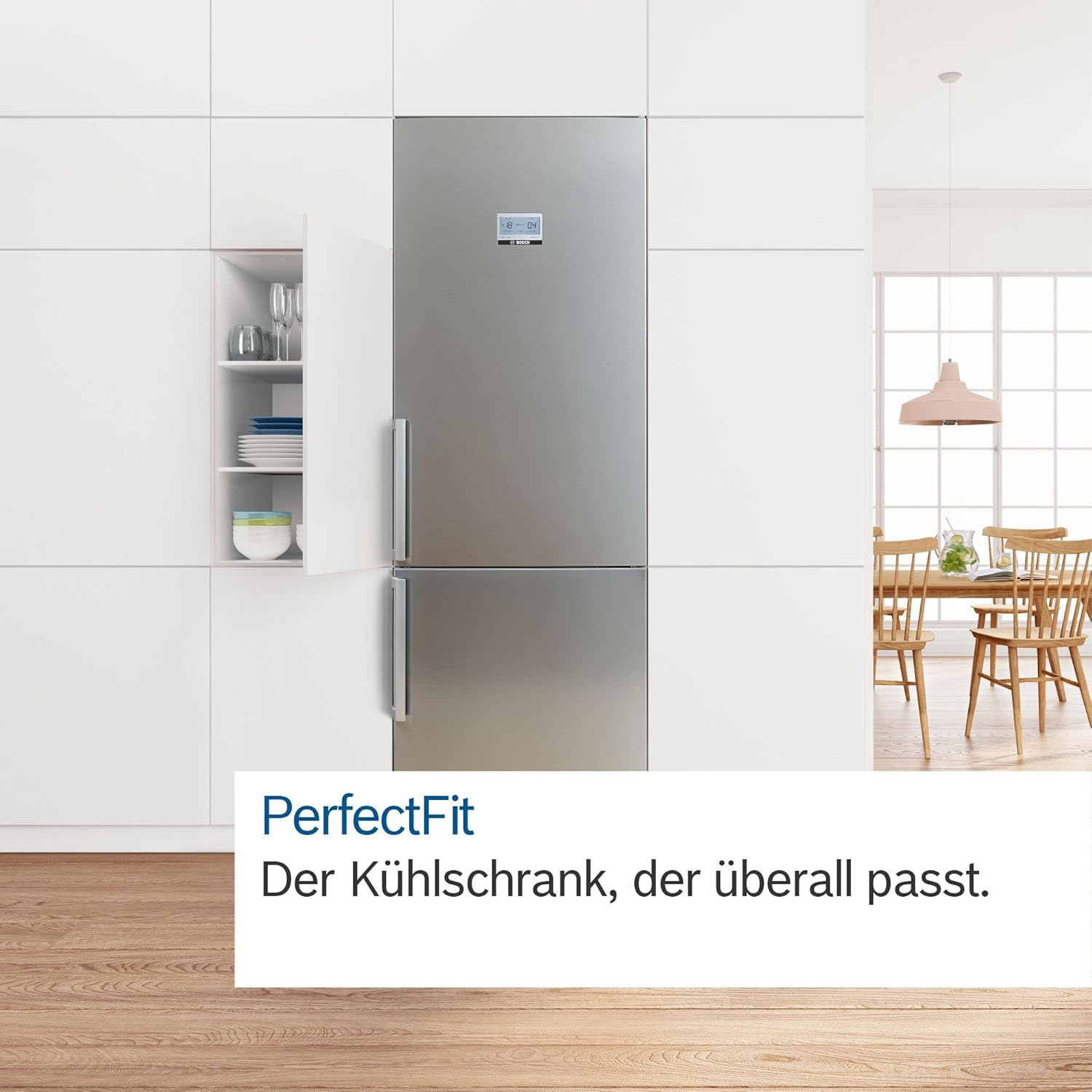 KGN367LDF- Series 4, Freestanding combined refrigerator, 186 x 60 cm, Stainless steel - Image 8