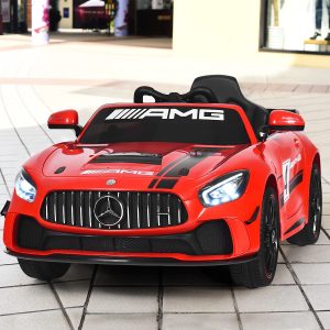 12 V Electric Sports Car for Children Max Speed: 5 km/h 2.4G Remote Control MP3 Luminous Sound Effects Red -