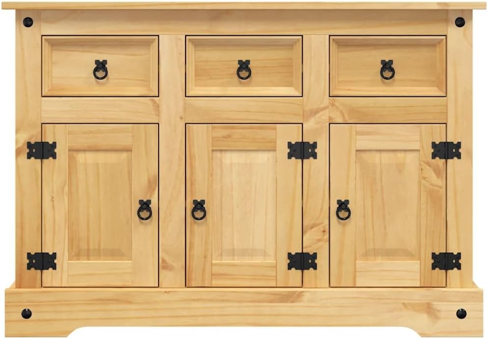 vidaXL Buffet Corona Marron 112x44x78 cm Bois Massif pin Mexicain, Meuble de Rangement, Meuble de Rangement de Cuisine, Meuble de Rangement de Salon - Image 4