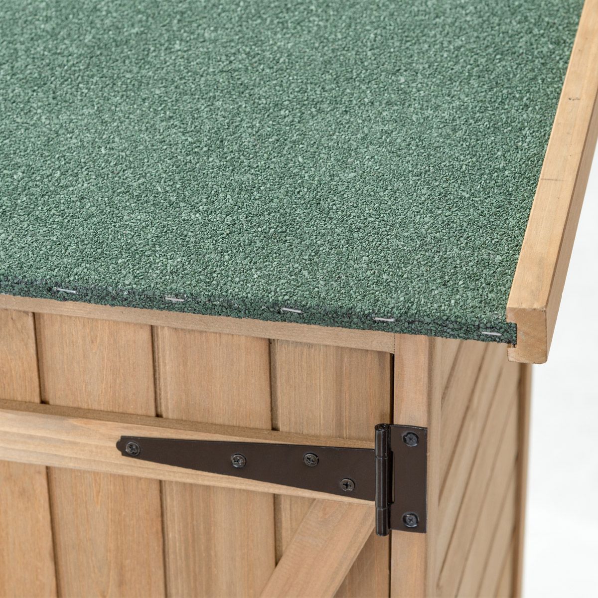 Wooden Garden Shed Outdoor Garden Shed Double Doors with Latch Sloped Asphalt Roof Outdoor Garden Shed 140 x 50 x 162 cm Natural - - Image 11