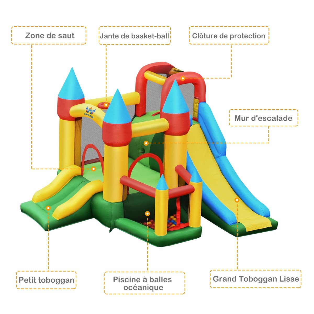 Inflatable Castle with Blower for Children from 3 to 10 Years Old with Several Different Types of Play 330 x 300 x 210 cm - - Image 5