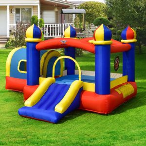 Inflatable Castle for Children with Bouncing Space Small House Slide Basketball Hoop (without inflator) -