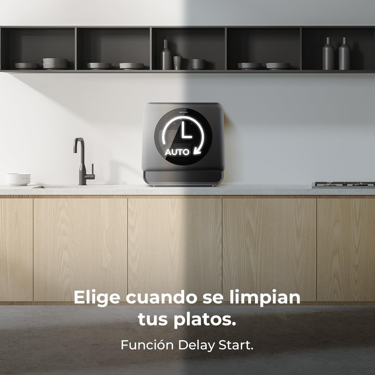 Cecotec Dishwasher Compact Free Installation on Table Bolero Aguazero 1150 Dark. 3 Place Settings, Low Consumption, 6 Programs, Touch Control Panel, Long Storage and Delay Start Functions - Image 9