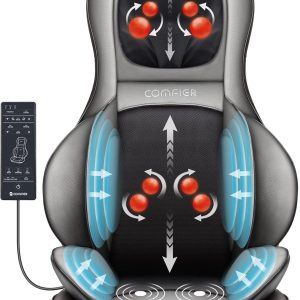COMFIER Shiatsu Massage Seat for Back & Neck - 2D/3D Kneading Full Back Massager with Adjustable Heat and Compress, Hip/Neck/Back Massage Chair, Full Body Massager