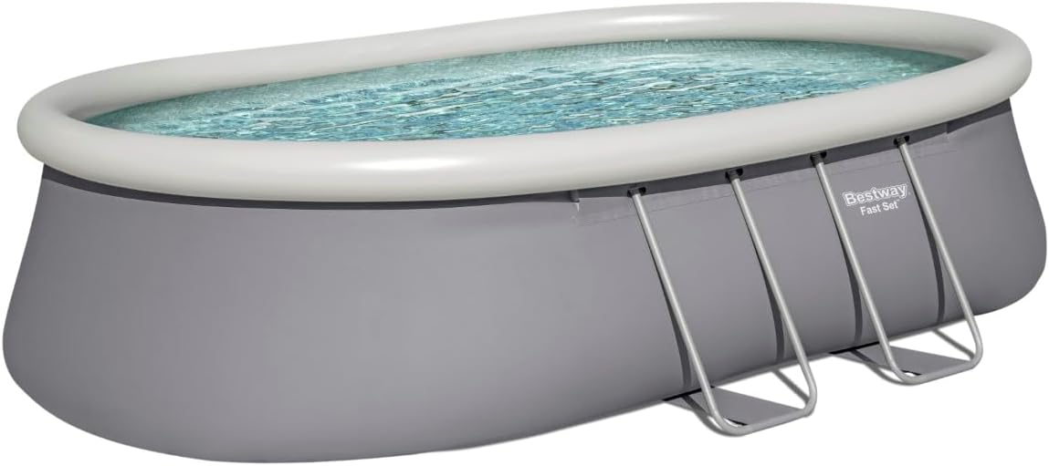Fast Set Oval Freestanding Pool 549 x 366 x 122 cm with Filtration - Image 4