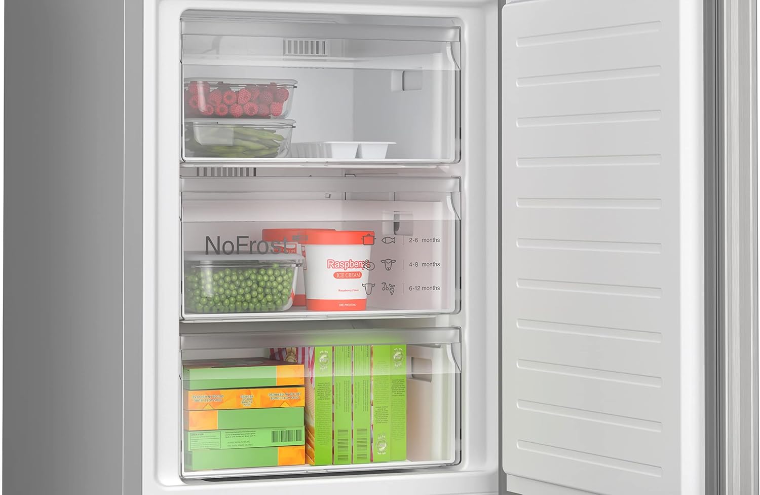 KGN367LDF- Series 4, Freestanding combined refrigerator, 186 x 60 cm, Stainless steel - Image 6