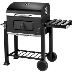 3 in 1 charcoal barbecue with thermometer with black adjustable height grill 1508003 -