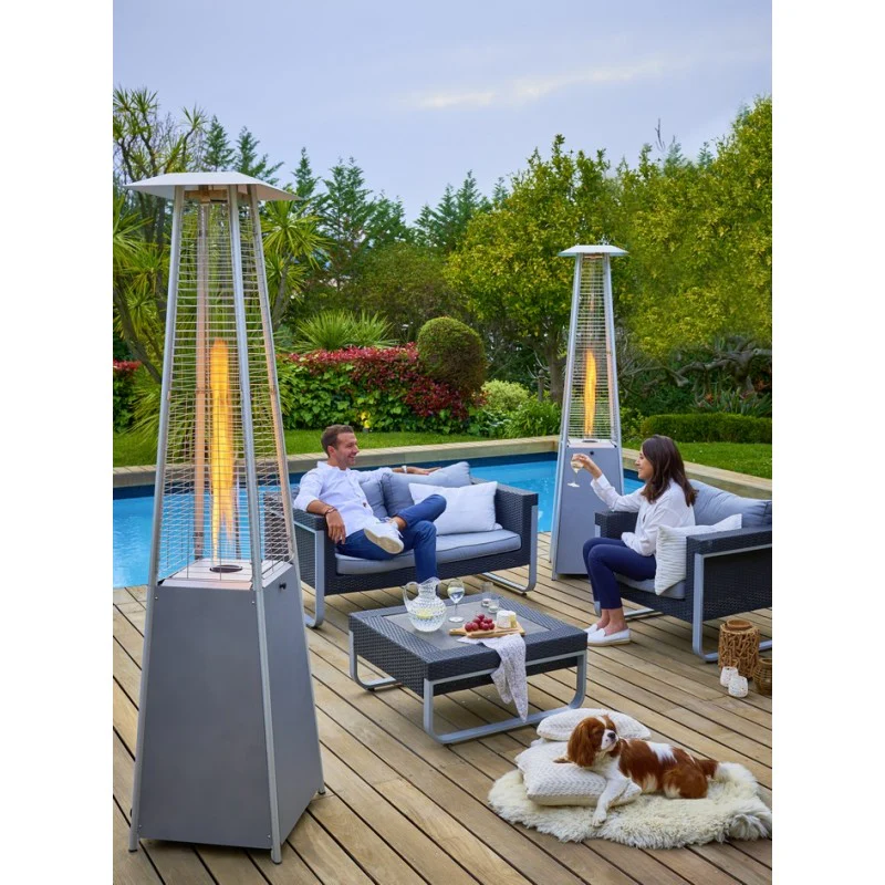 Outdoor gas heater - Pyramid - Black - 13 kW - Favex protective cover - - Image 2