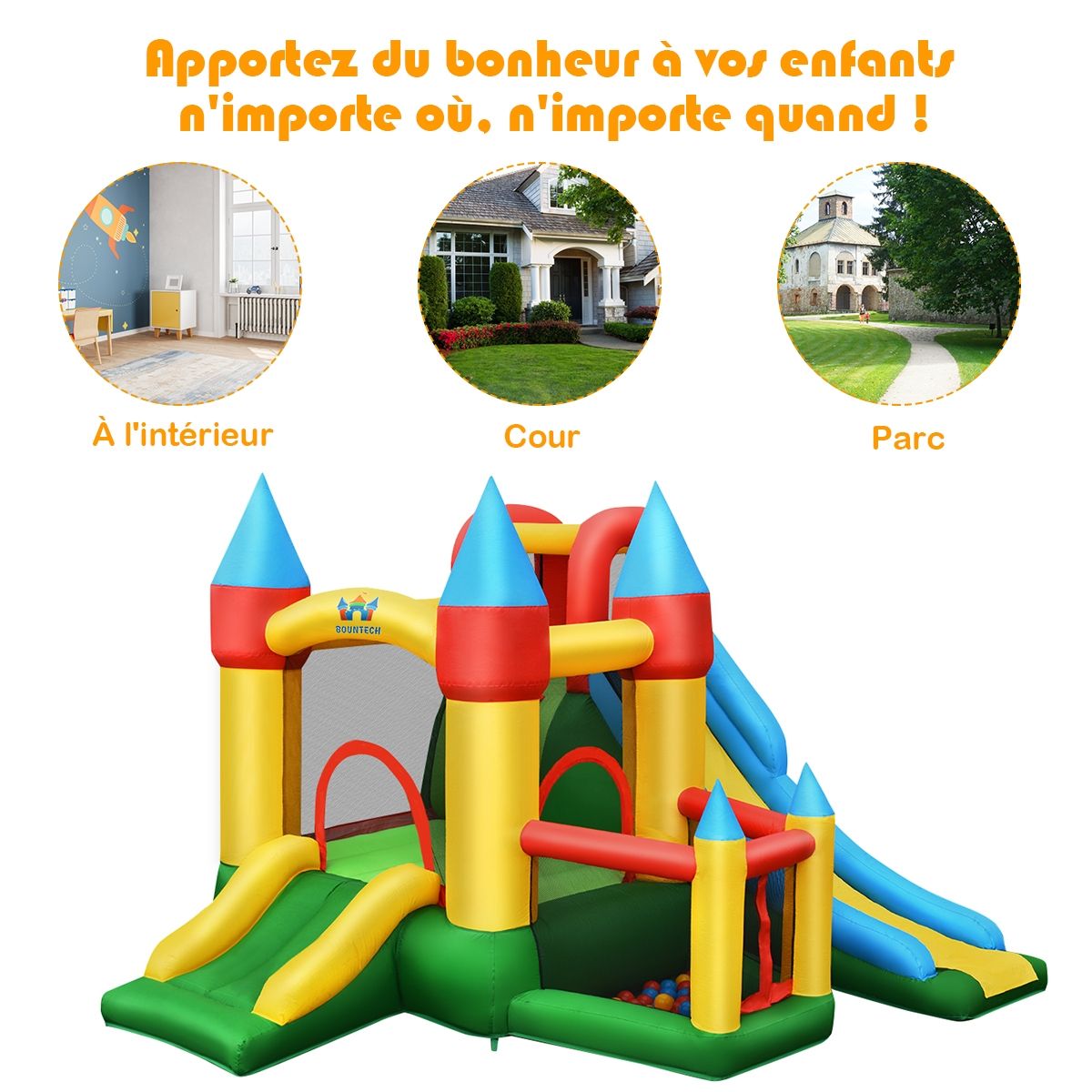Inflatable Castle with Blower for Children from 3 to 10 Years Old with Several Different Types of Play 330 x 300 x 210 cm - - Image 6