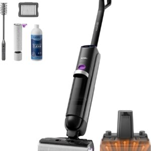 EUREKA RapidWash NEW730 Cordless Vacuum Cleaner, 21600 Pa Suction, 85°C Hot Water Wash, 5 Minutes Hot Air Drying, Anti Tangle 2.0, Flat Design, 40 Mins Uninterrupted Battery Life
