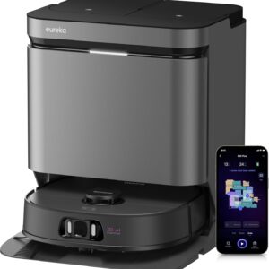 EUREKA J15 Pro Ultra Robot Vacuum Cleaner, 16200 Pa Robot Vacuum Mop, Edge Cleaning, Anti-Tangle Brush, 75℃ Hot Water Mop Washing, Self-Cleaning Base