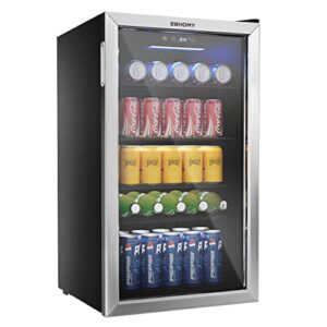 Frigorifero per bevande,mini frigo da 126 lattine con porta in vetro -