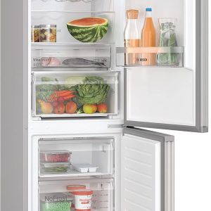 KGN367LDF- Series 4, Freestanding combined refrigerator, 186 x 60 cm, Stainless steel
