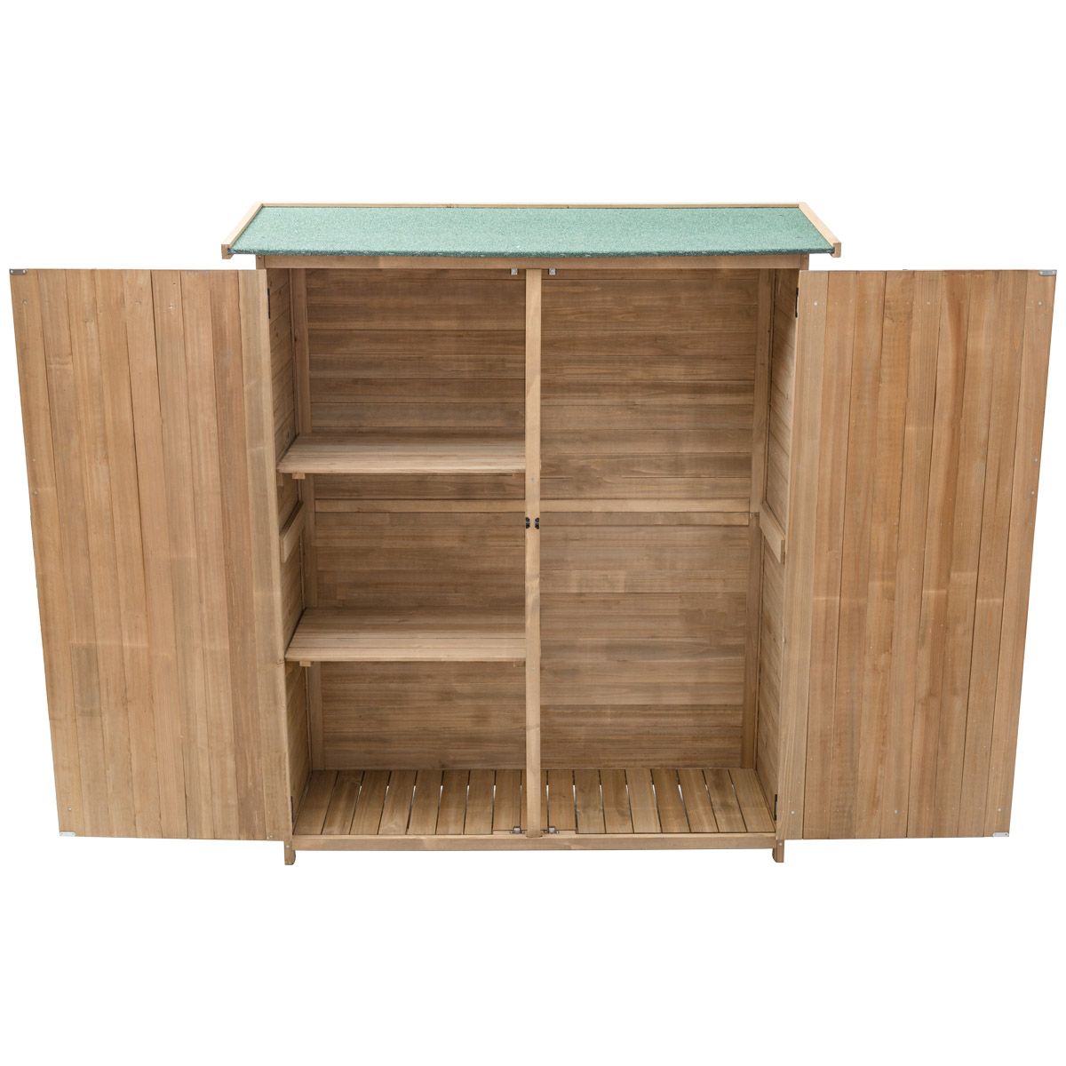 Wooden Garden Shed Outdoor Garden Shed Double Doors with Latch Sloped Asphalt Roof Outdoor Garden Shed 140 x 50 x 162 cm Natural - - Image 6