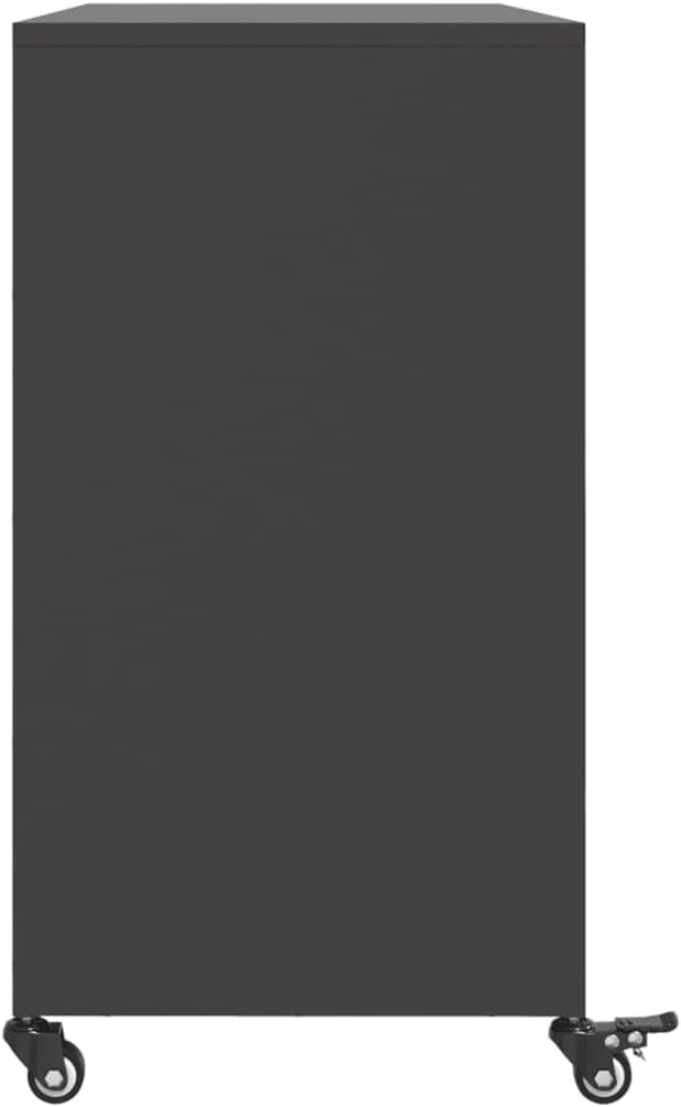 vidaXL Sideboard, Cabinet with Door, Cupboard with Storage, Living Room Organizer Living Room Home Interior, Black 100.5x39x72 cm Steel - Image 8