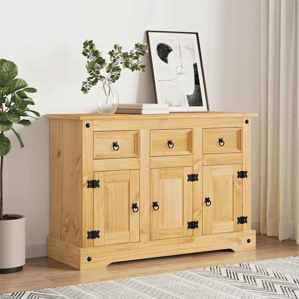 vidaXL Buffet Corona Marron 112x44x78 cm Bois Massif pin Mexicain, Meuble de Rangement, Meuble de Rangement de Cuisine, Meuble de Rangement de Salon - Image 2
