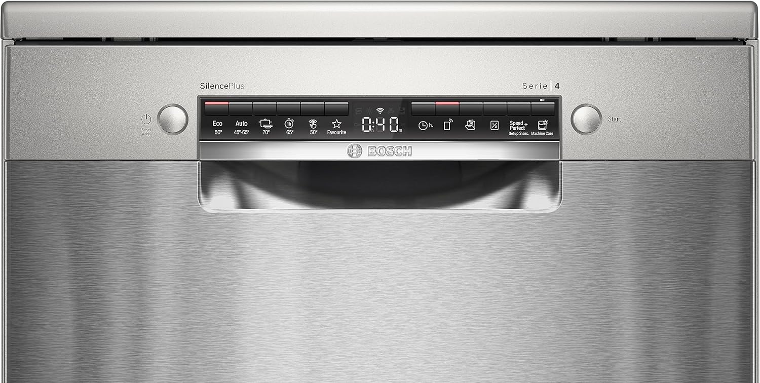 SMS4EMI01E - Series 4 - Freestanding dishwasher - 60 cm - 14 place settings - Silence Plus 42 dB - Stainless steel - - Image 2