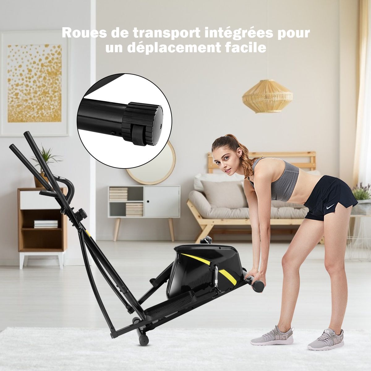 Elliptical Trainer with 8 Resistance Levels - Inertia Mass 2 kg Hand Pulse LCD Display - - Image 5