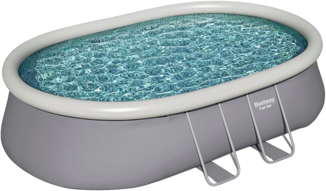 Fast Set Oval Freestanding Pool 549 x 366 x 122 cm with Filtration - Image 3