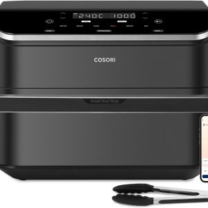 COSORI Air Fryer 10L Twinfry, Dual Zone with Removable Divider, Flexible 10L Capacity, 6-in-1 Oil-Free Fryer, 35 to 240 to 66% Less Energy, Recipe Book and App