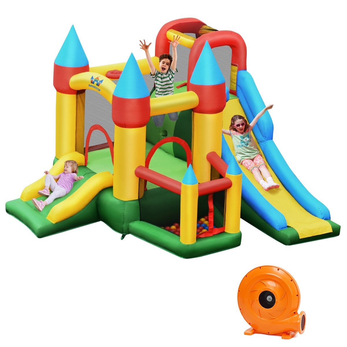Inflatable Castle with Blower for Children from 3 to 10 Years Old with Several Different Types of Play 330 x 300 x 210 cm - - Image 2