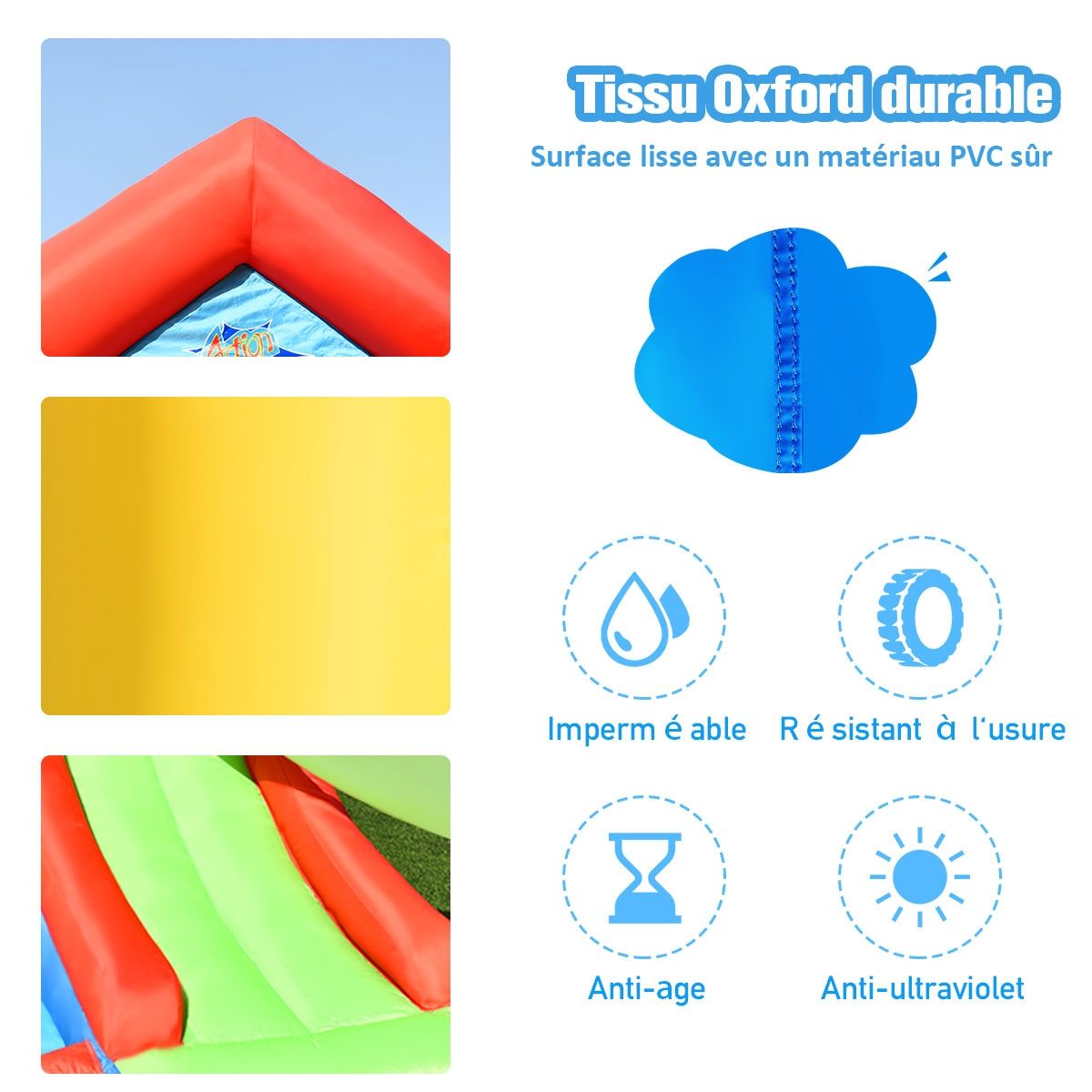 7 in 1 Inflatable Castle for Children 3-10 Years Slides Capacity 135kg in Oxford Fabric 356x289x233cm Multicolor - - Image 10