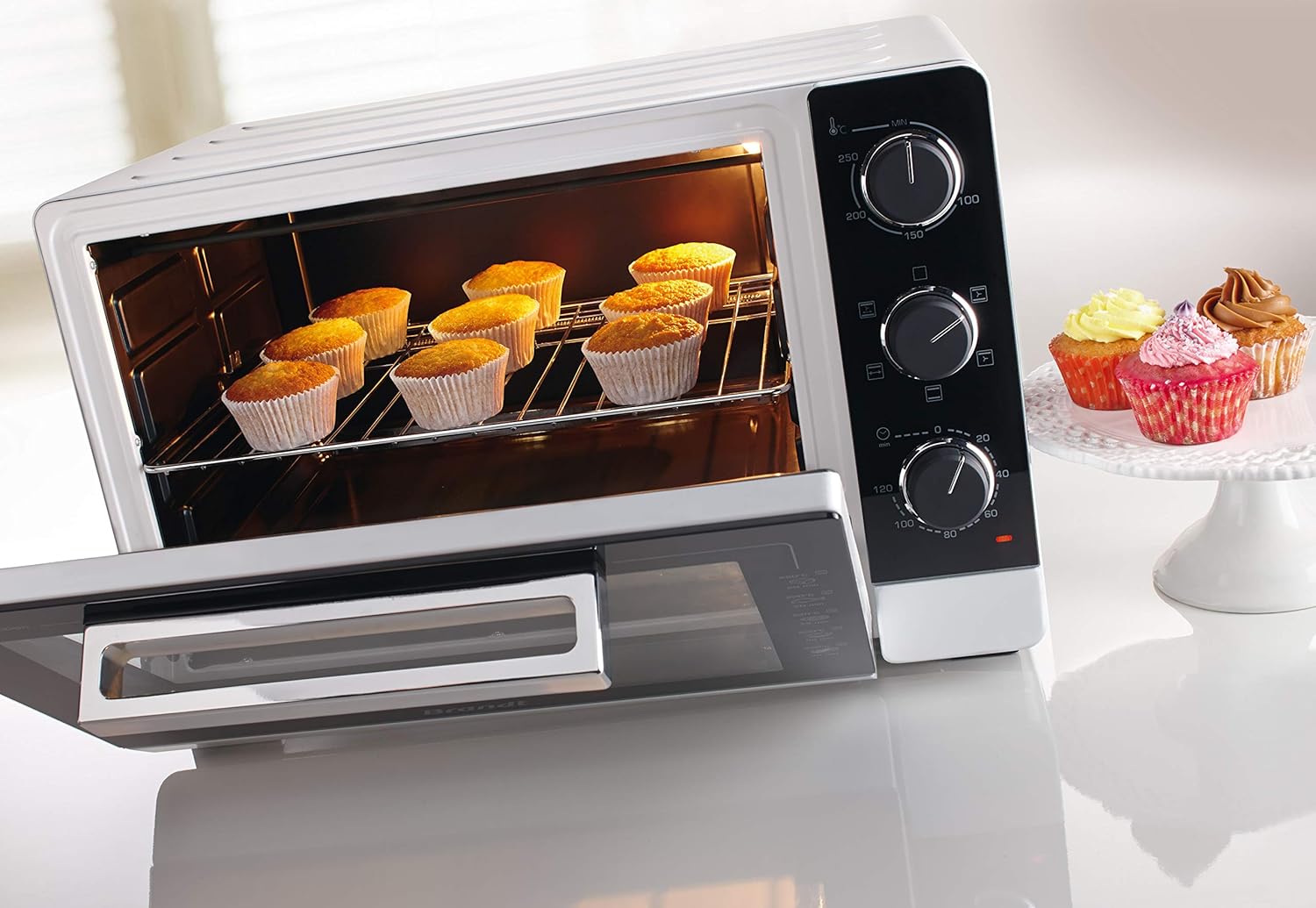 BRANDT - FC405MW - Freestanding and compact mini oven 2100 W - Capacity 40L - Multifunction with 5 cooking modes - Even cooking - Double glazing - White - Image 2