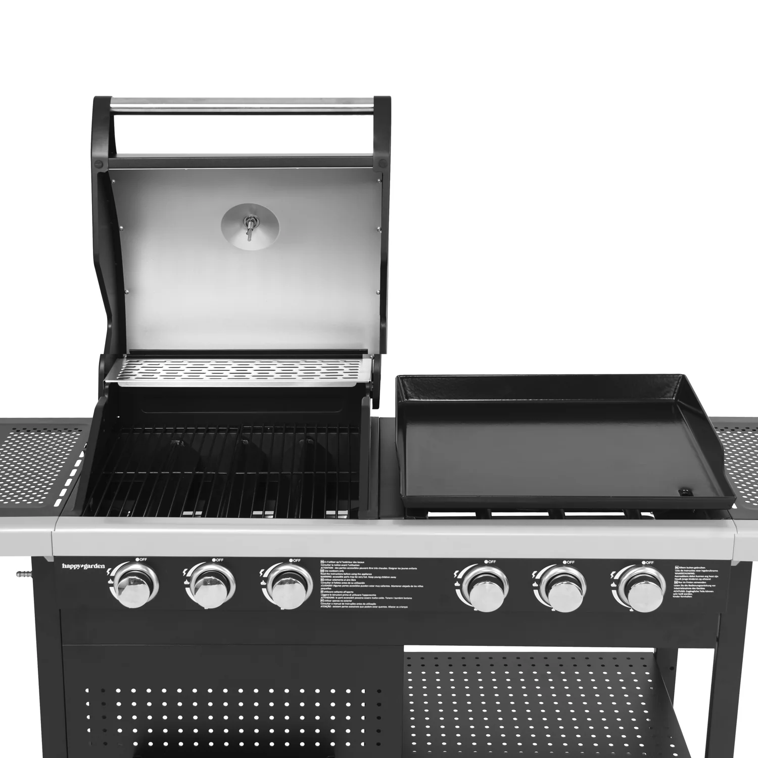 VESUVIO duo gas barbecue - 3 burners + 3 burner plancha - - Image 3