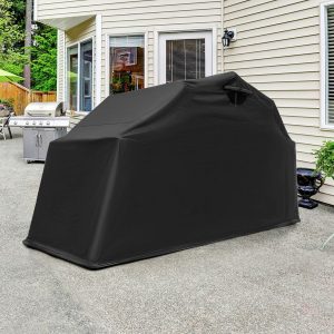 Outdoor Motorcycle Shelter Motorcycle Tent with Oxford Fabric Cover Roll-up Mesh Windows Waterproof Outdoor Motorcycle Cover for Motorcycle Bikes Tools Black -