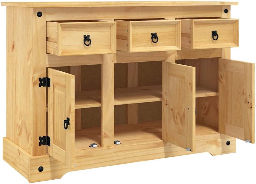 vidaXL Buffet Corona Marron 112x44x78 cm Bois Massif pin Mexicain, Meuble de Rangement, Meuble de Rangement de Cuisine, Meuble de Rangement de Salon - Image 5