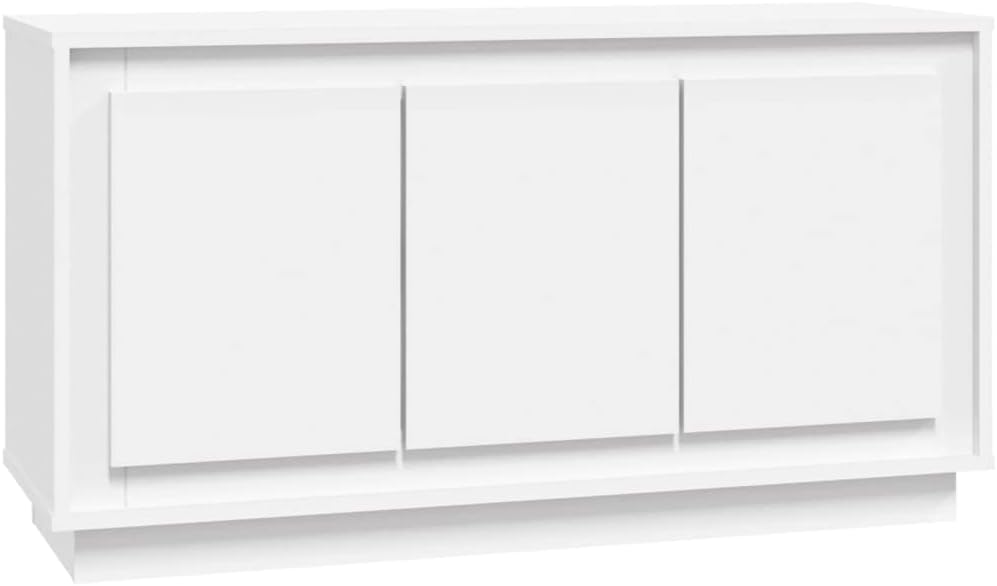 vidaXL Sideboard, Side Cabinet with 6 Compartments, Cupboard with Door, Living Room Storage Unit, Modern, White Engineered Wood