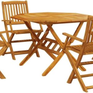vidaXL Foldable Garden Dining Set 5 pcs Solid Acacia Wood, Outdoor Dining Set, Garden Dining Room Furniture, Garden Table and Chairs
