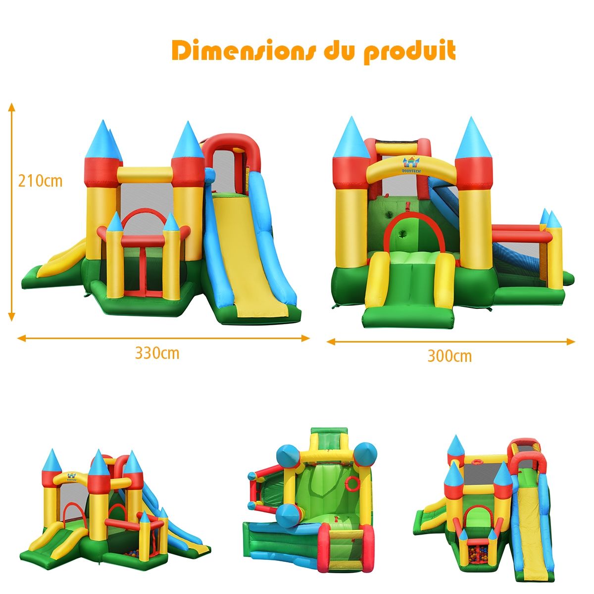 Inflatable Castle with Blower for Children from 3 to 10 Years Old with Several Different Types of Play 330 x 300 x 210 cm - - Image 9