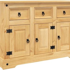 vidaXL Buffet Corona Marron 112x44x78 cm Bois Massif pin Mexicain, Meuble de Rangement, Meuble de Rangement de Cuisine, Meuble de Rangement de Salon