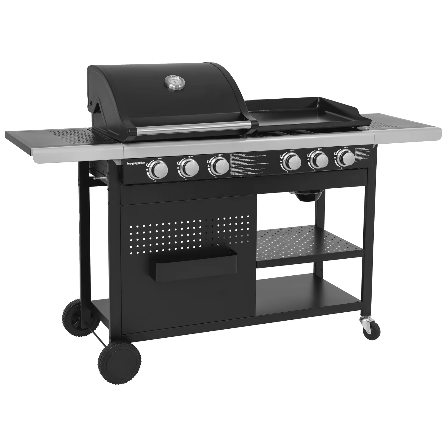 VESUVIO duo gas barbecue - 3 burners + 3 burner plancha - - Image 2